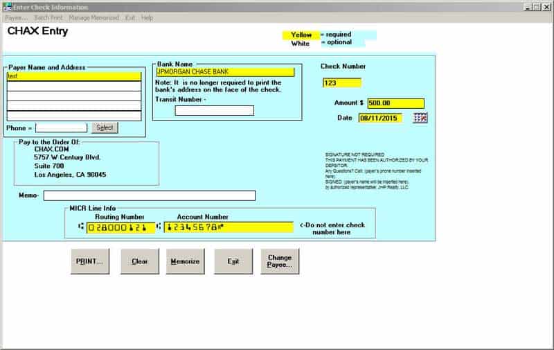 CHAX: Check by Phone / Fax software