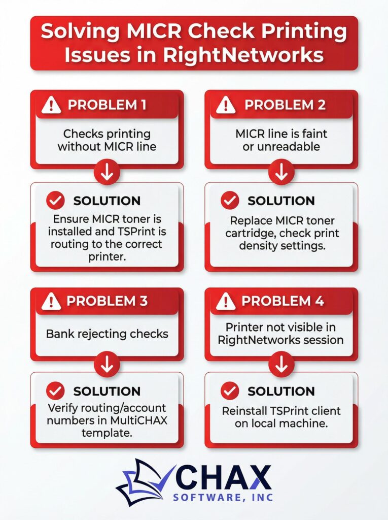 Solving MICR Check Printing Issues in a RightNetworks Hosted Environment