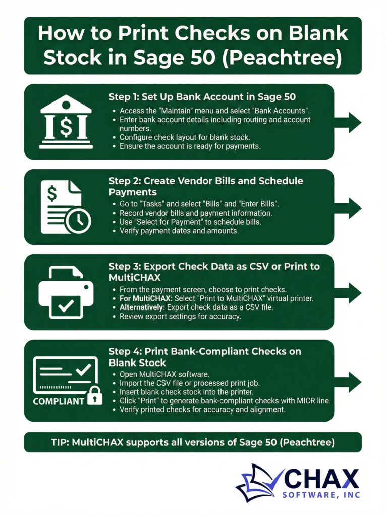 How to Print Checks on Blank Stock in Sage 50 (Peachtree) 1 How to Print Checks on Blank Stock in Sage 50 (Peachtree)