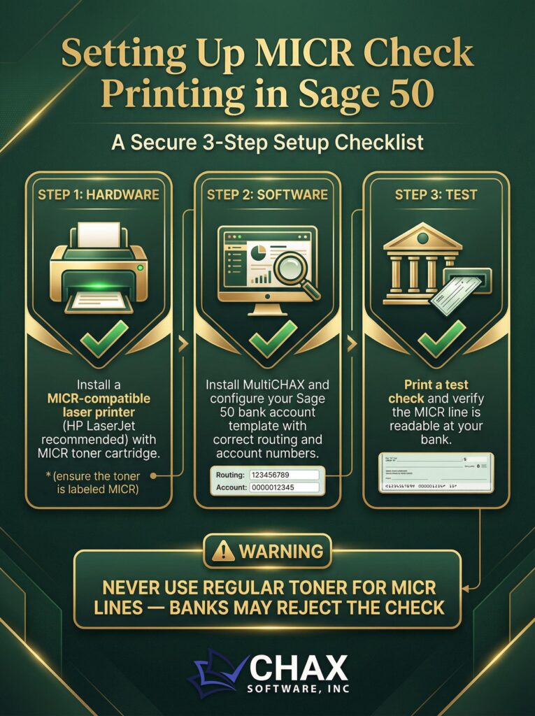 Setting Up MICR Check Printing in Sage 50