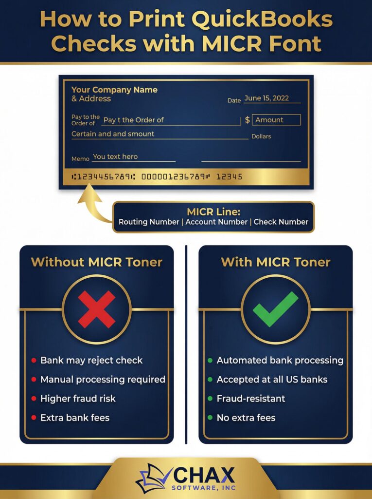 How to Print QuickBooks Checks with a MICR Font (and Why You Need To)